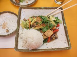 A veganized dish at Khanittha Im Werksviertel in Munich