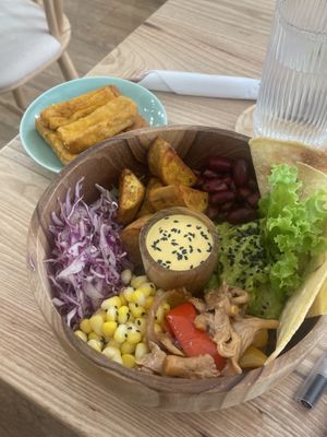 Fajita bowl with extra turmeric tofu  at IVEGAN SUPERSHOP BEN THANH - Healthy Plant Based Cafe in Ho Chi Minh City