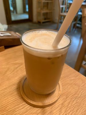 🌏🇵🇸🌎🇵🇸🌍🇵🇸⚖️🗝️🇵🇸👩🏽‍🍼🕌🇵🇸🕊️🇻🇳🇵🇸 Café Latte, with Oat Milk 🇵🇸⚖️ at IVEGAN SUPERSHOP BEN THANH - Healthy Plant Based Cafe in Ho Chi Minh City