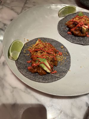 Tacos de setas  at La Huerta Funky Castizo in Madrid