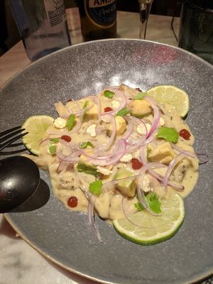 Ceviche interessante Asian/Peru Fusion at La Huerta Funky Castizo in Madrid