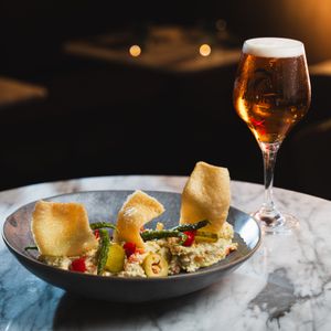 Our ensaladilla rusa (spanish potato salad) at La Huerta Funky Castizo in Madrid