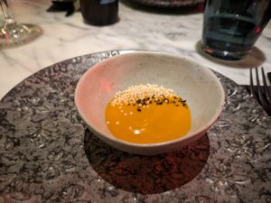 Salmorejo (tomato, bread and garlic soup) at La Huerta Funky Castizo in Madrid