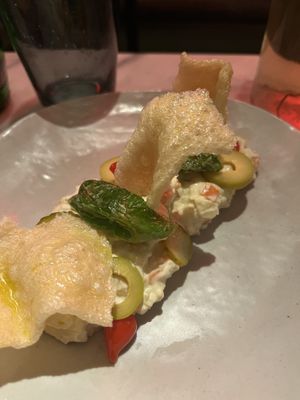 ensaladilla (espectacular!)  at La Huerta Funky Castizo in Madrid