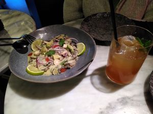 Ceviche and naranjada at La Huerta Funky Castizo in Madrid