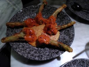 Bravas de bimi at La Huerta Funky Castizo in Madrid