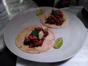 Mushroom tacos at La Huerta Funky Castizo in Madrid