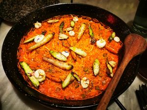 Fideua at La Huerta Funky Castizo in Madrid