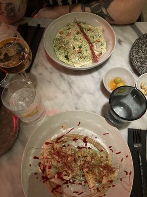 ravioli and white asparagus  at La Huerta Funky Castizo in Madrid