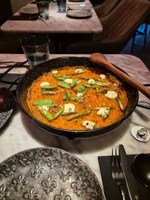 Too spicy and wish it had a main protein source at La Huerta Funky Castizo in Madrid