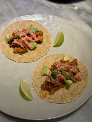 Mushroom tacos  at La Huerta Funky Castizo in Madrid