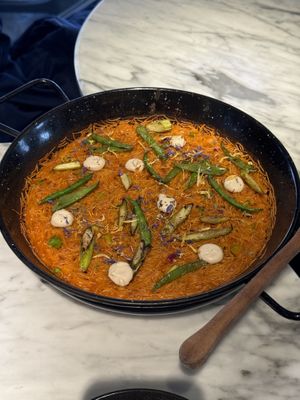 Fideua  at La Huerta Funky Castizo in Madrid