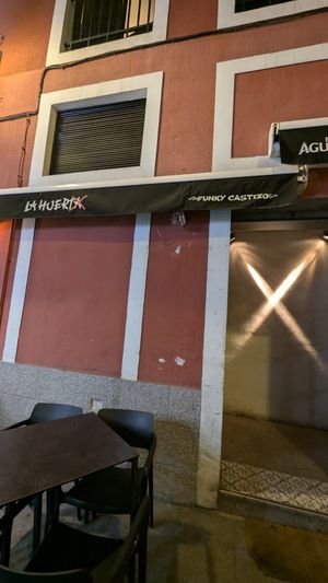 The entrance of the restaurant at La Huerta Funky Castizo in Madrid