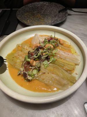 Leeks   at La Huerta Funky Castizo in Madrid