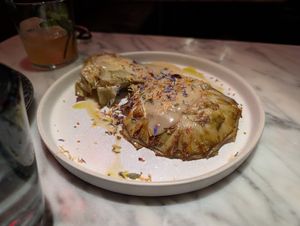 Amazing artichokes. Don't miss these! at La Huerta Funky Castizo in Madrid