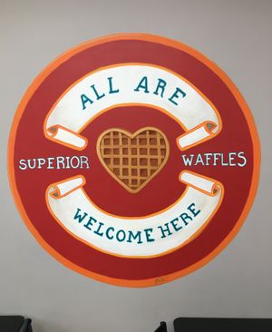 Wall art at Superior Waffles in Superior