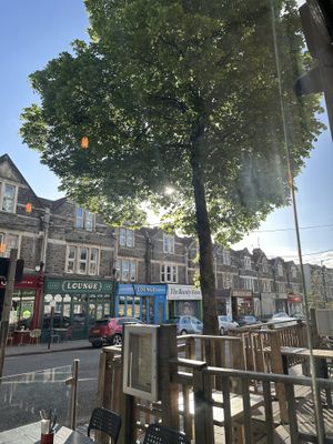 Shot out for the window towards the beautiful North Street  at Yafo in Bristol