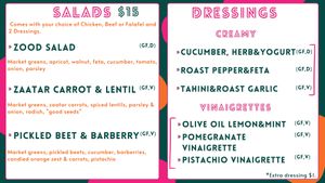 Menu 2 at ZOOD in Newport Beach