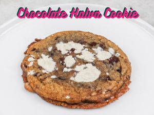 Our Special Double Chocolate Brown Butter Cookie with Halva at ZOOD in Newport Beach