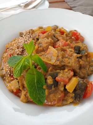 Auberginencurry at Gartenlokal Elbeglück in Lenzerwische
