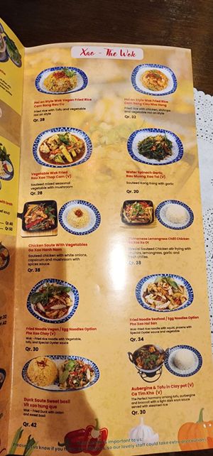 Menu at Hoi An Pho in Doha