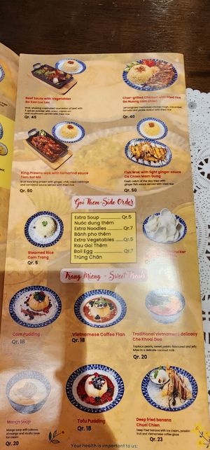 Menu at Hoi An Pho in Doha