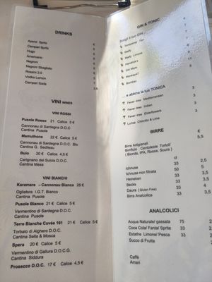 Drinks menu 🍸 at Bonobo  in Tortoli