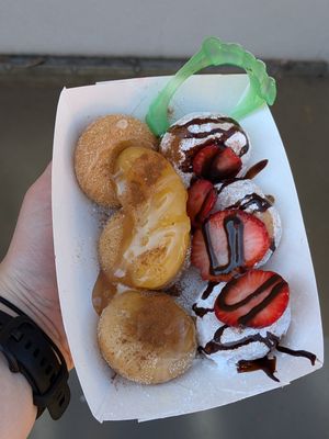 Apple pie and vampire bite donuts fresh from food truck at Monster Baby Donuts - Pop up in Columbus