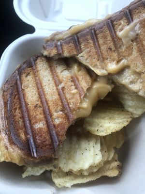 Vegan Grilled Cheese with chips   at Monster Baby Donuts - Pop up in Columbus