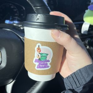 Caramel coffee with cinnamon cold foam  at Monster Baby Donuts - Pop up in Columbus