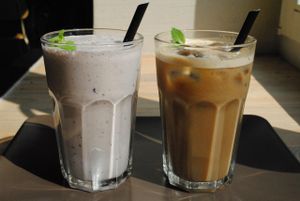Icrem shake and iced coffee. at Vega in Wroclaw