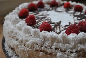 Chocolate-coconut cake. at Vega in Wroclaw