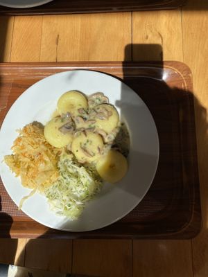 Kluski śląskie z sosem grzybowym  at Vega in Wroclaw