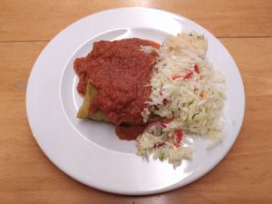 Cabbage rolls with rice and vegetables at Vega in Wroclaw