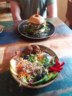 Vega bowl and beyond burger at Vega in Wroclaw