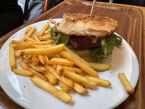Tempeh burger  at Vega in Wroclaw