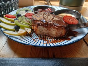 Tasty, crunchy on the outside and so soft inside. The jam was marvellous at Vega in Wroclaw