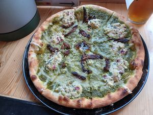 Pesto pizza at Vega in Wroclaw
