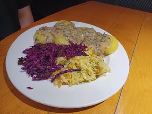 Amazing silesian noodles with champignons sauce, next time I'll take 2 plates it was so good 10/10 at Vega in Wroclaw