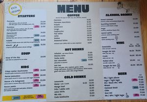 Eng menu at Vega in Wroclaw