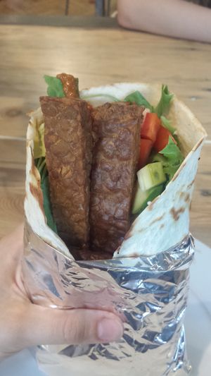 Tempeh tortillas at Vega in Wroclaw