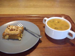 soup of the day plus cake at Vega in Wroclaw