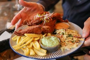 deep-fried oyster mushrooms at Vega in Wroclaw