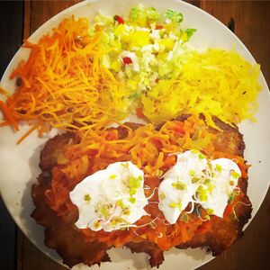 Placki z soczewicy at Vega in Wroclaw