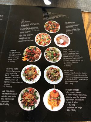 Menu  at Vega in Wroclaw