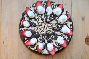 Unbacked vanilla tofucake with groats-cake base. Gluten Free. at Vega in Wroclaw