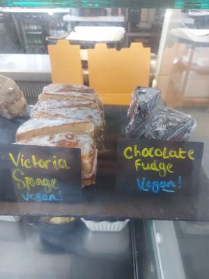 Vegan cake options at Café Papillon in Oxted