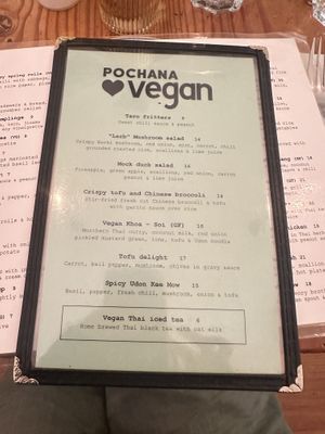 Vegan menu - October 2024  at Pochana in Astoria