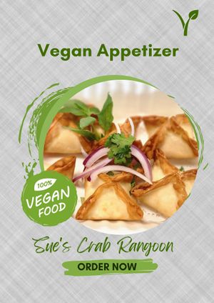 Vegan Crab Rangoon at Thai Food By MadamSue in Ridgeland