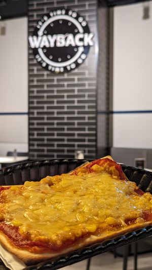 Vegan tuna pizza (too salty for my taste) at Wayback Burger in Tokyo